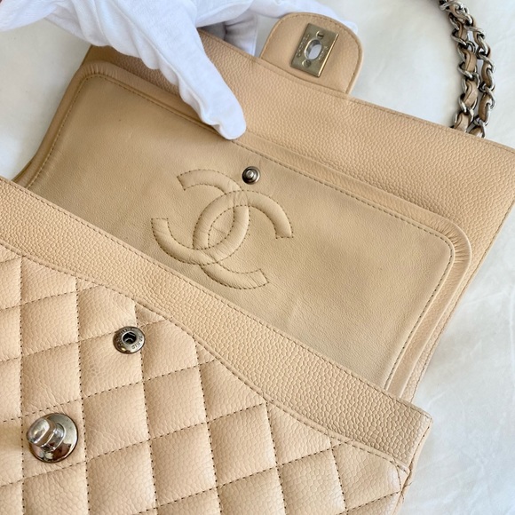 Chanel Beige Classic Medium Double Flap Bag - Picture 10 of 16